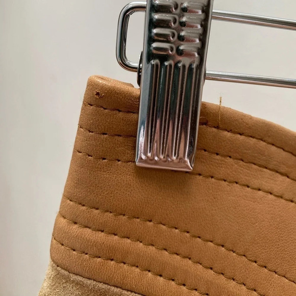 VINTAGE - Tan 1980s High Waisted Leather Suede Pencil Skirt - Picture 6 of 12